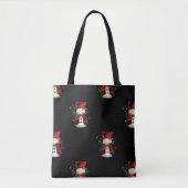 Cute Snowman in Red Velvet Kerstmis Tote Bag (Voorkant)