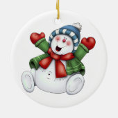 Cute Snowman Keramisch Ornament (Achterkant)