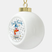 Cute Snowman Keramische Bal Ornament (Rechts)