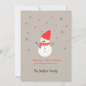 Cute Snowman Kerstfeestdag Feestdagenkaart (Voorkant)