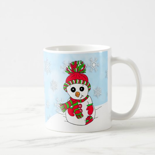 Cute snowman-kerstFeestdagen Koffiemok (Rechts)