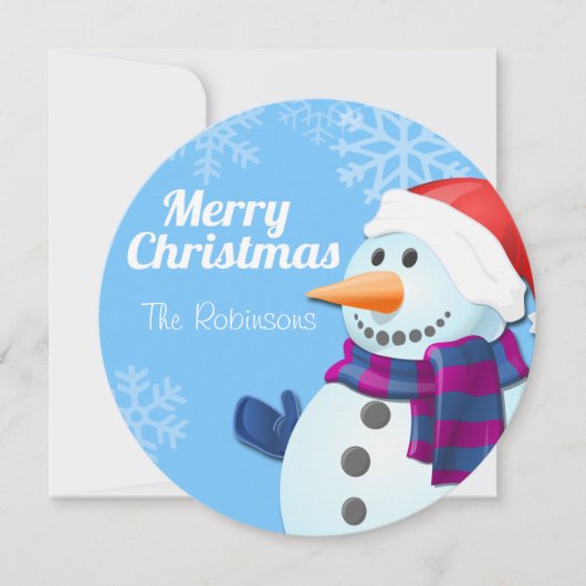 Cute Snowman-kerstkaart Kaart (Voorkant)
