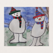 Cute Snowman-kerstkaart Kaart (Buitenkant ongevouwen)