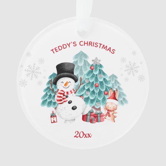 Cute Snowman Kerstmis Acrylic Ornament (voorkant)
