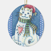 CUTE SNOWMAN KITTEN, SNOWFLAKCAT EN MUIS KERAMISCH ORNAMENT (Links)