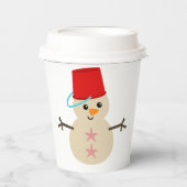 Cute Snowman Made with Pail for Pet Papieren Bekers (Voorkant)