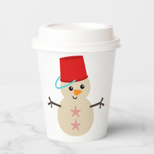 Cute Snowman Made with Pail for Pet Papieren Bekers (Voorkant)