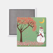 Cute Snowman Magneet (Voorkant / Achterkant)