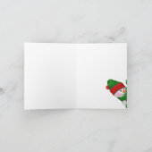 Cute Snowman Making a Snow Angel Bedankkaart (Binnen)