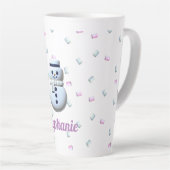 Cute Snowman Marshmallow Personnalisé Latte Mug (Angle droit)
