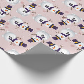 Cute Snowman met een cilinder op de achtergrond va Cadeaupapier (Hoek)