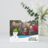 Cute Snowman met Prettige feestdagen en One Photo (Staand voorkant)