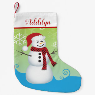 Cute Snowman met Santa Hat Kleine Kerstsok