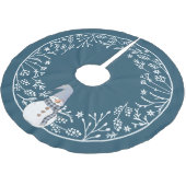Cute Snowman met Simple White Botanical Design Kerstboom Rok (Gekanteld)