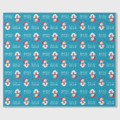Cute Snowman met Snowflake Let it Snow Winter Kind Cadeaupapier (Vlak)