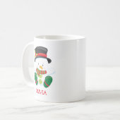 Cute Snowman Mug de Noël personnalisé (Devant gauche)
