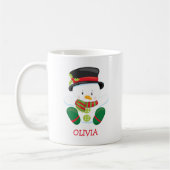 Cute Snowman Mug de Noël personnalisé (Gauche)
