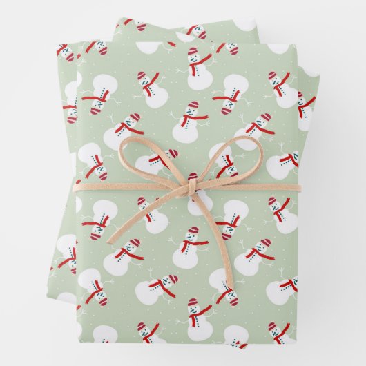 Cute Snowman Pattern  Inpakpapier Vel (In situ)
