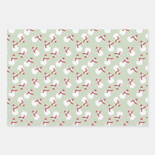 Cute Snowman Pattern  Inpakpapier Vel (Voorkant)