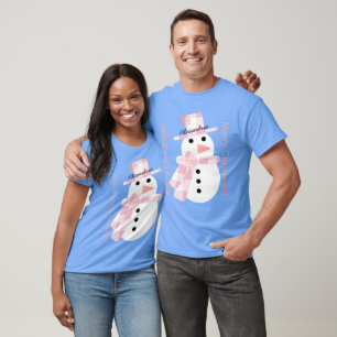 Cute Snowman Persoonlijke Kerstmis T-shirt