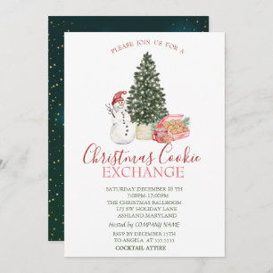 Cute Snowman, Pine Tree, Cookies Kaart