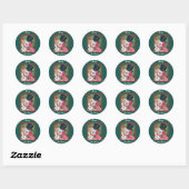 Cute  Snowman Retro Kerstmis Ronde Sticker (Vel)