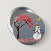 Cute Snowman Ronde Button 7,6 Cm (Voorkant /achterkant)