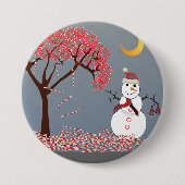 Cute Snowman Ronde Button 7,6 Cm (Voorkant)
