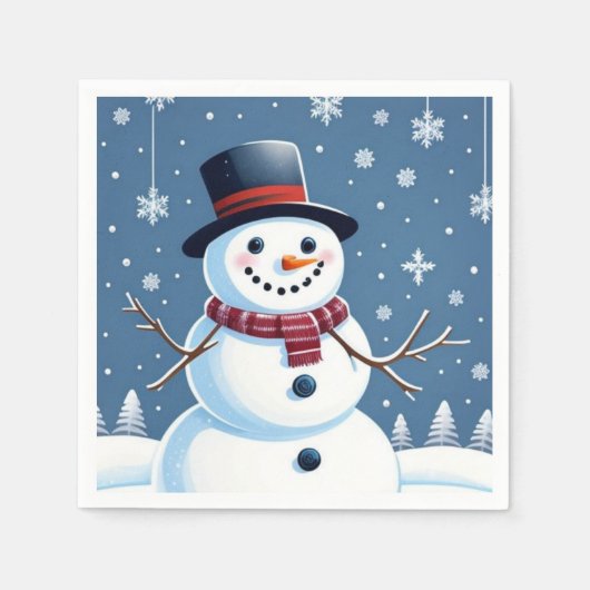 Cute Snowman Servet (Voorkant)
