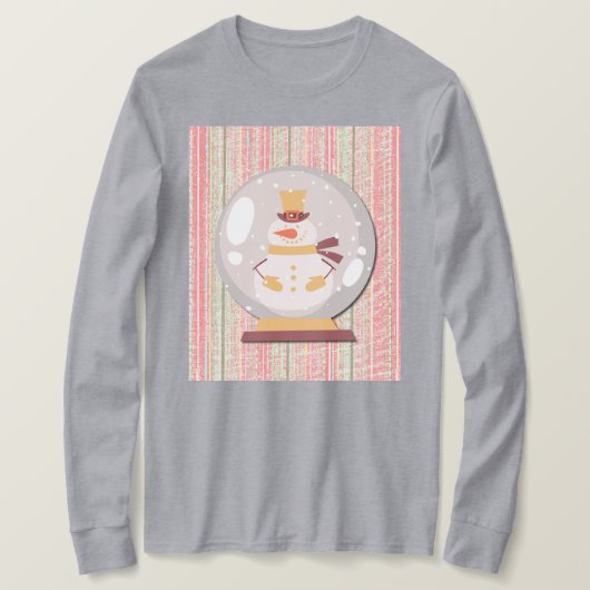 Cute Snowman Snow Globe Art on T-Shirt (Design devant)