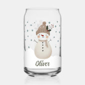Cute Snowman Snowflakes Kids Name (Verso)