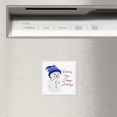 Cute Snowman Square Magnet Magneet (Insitu (Vaatwasser))