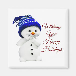 Cute Snowman Square Magnet Magneet