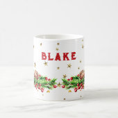 Cute Snowman Stars Aangepaste naam Kerstmis Mok (Center)