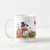 Cute Snowman Stars Aangepaste naam Kerstmis Mok (Links)