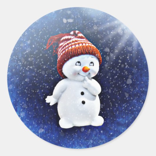 Cute Snowman Sticker (Voorkant)