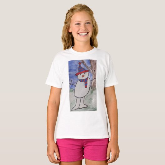 Cute Snowman T-shirt (Voorkant volledig)