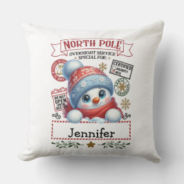 Cute Snowman Throw Pillow Kussen