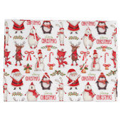 Cute Snowman Tissue Paper Groot Cadeauzakje (Achterkant)