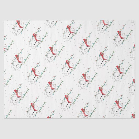 Cute Snowman Tissuepapier (Voorkant)