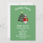 Cute Snowman Tree Present Christmas Holiday Kaart (Voorkant)