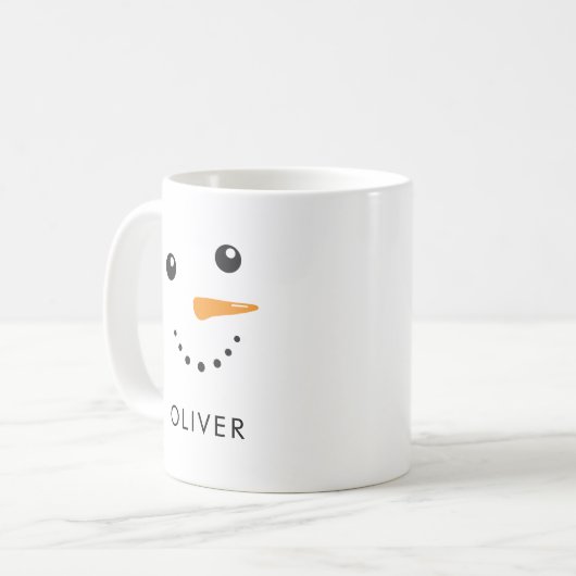 Cute Snowman Visage Classique Mug (Devant gauche)