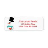 Cute Snowman Winter Holiday Custom Address Etiket (Voorkant)