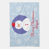 Cute Snowman Wintry Kerstmis Theedoek (Verticaal)