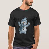 Cute Snowman with Blue Scarf – Adorable Winter Chr T-shirt (Voorkant)