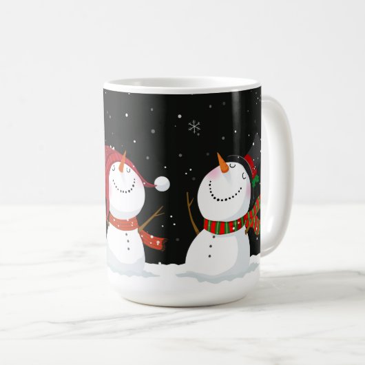 Cute Snowmen Café Mug (Devant droit)