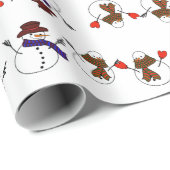 Cute Snowmen Christmas Cadeaupapier (Rol Hoek)
