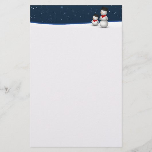 Cute Snowmen Constellation Briefpapier (Voorkant)