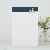 Cute Snowmen Constellation Briefpapier (Staand voorkant)