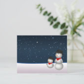 Cute Snowmen Constellation Feestdagenkaart (Staand voorkant)